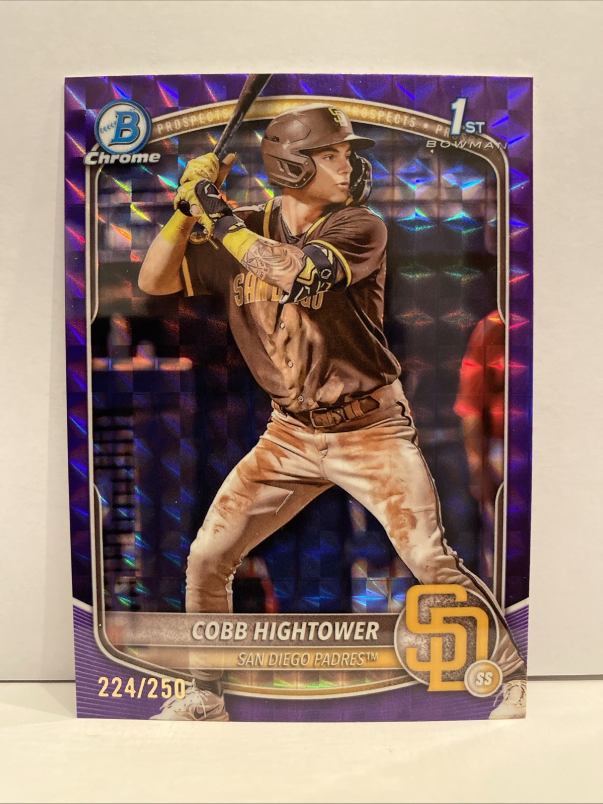 2025 Bowman - Chrome Prospects Cobb Hightower #BCP-104 Purple Geometric /250