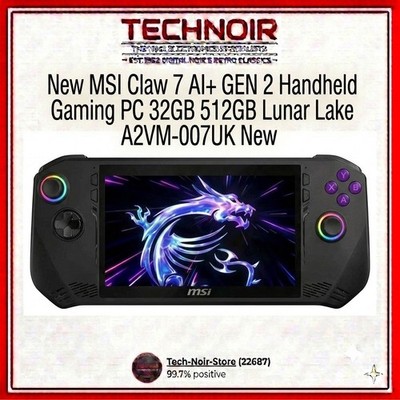 MSI Claw 7 AI+ GEN 2 Handheld Gaming PC 32GB 512GB Lunar Lake A2VM-007UK NEU