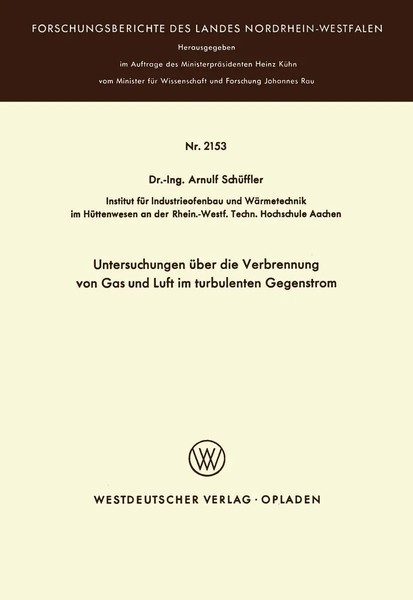 Untersuchungen üBer Die Verbrennung Von Gas Und Luft Im Turbulenten Gegenstrom-image