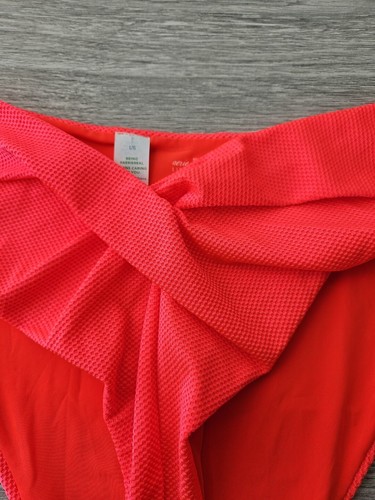 Slip bikini Aerie arancione fluo taglio alto sfacciato taglia large nuovo senza etichette - Foto 2 di 7