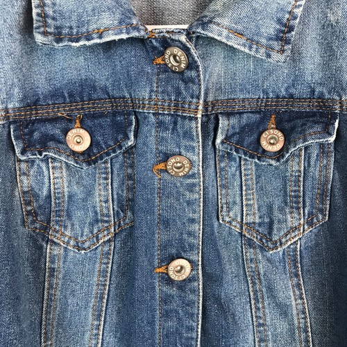 Ci Sono Denim Vest Womens Juniors XL Cropped Destroyed Distressed Jean Raw Hem - Picture 5 of 10