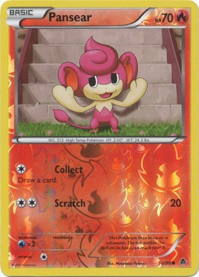 Pansear - 18/98 - Common - Reverse Holo LP, English Pokemon Emerging Powers