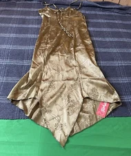 Sleeveless Floral Gold 1/4 Zip Adjustable Strap Dress By Romwe Size 6 Medium NWT