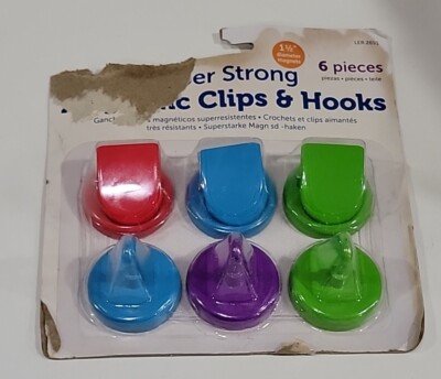 Learning Resources Super Strong Magnetic 3 Clips 3 Hooks Holds Up to 20 Lb 1.5'' 