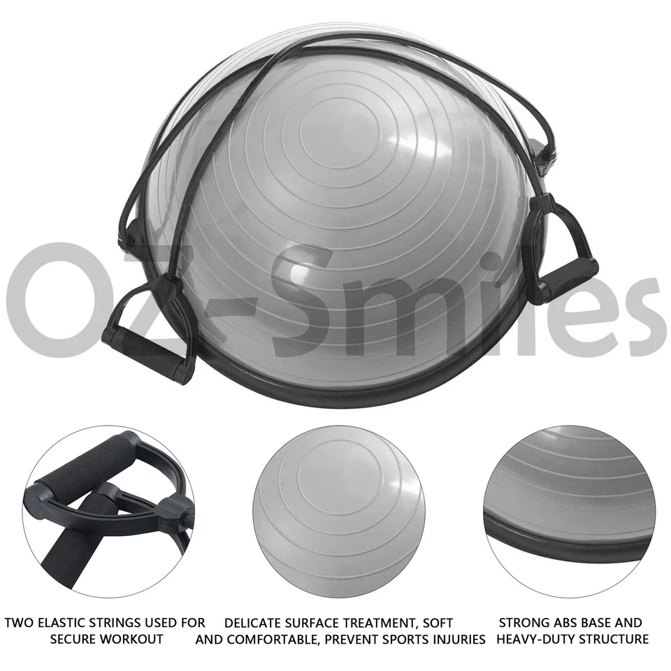 Pilates Balance Ball Gym Training Exercise Half Fitness w/ Pump & Band Yoga - image 3 of 4