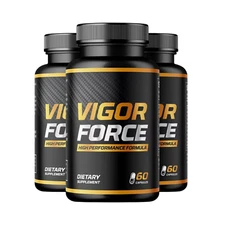 3-Pack Vigor Force Male Pills - Supports Mens Vitality & Energy - 180 Capsules