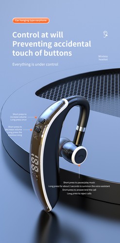 Wireless Bluetooth Earphone Sport Headphone Single Earpiece Noise Cancellation - Picture 10 of 12