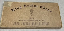 VINTAGE KING ARTHUR REPRODUCTION OF HAND CARVED CHESS PIECES CHARLES BENDEKGEY