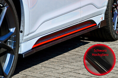 Seitenschweller mit Wing hinten aus ABS für Hyundai Kona N + N-Line Schwarzglanz