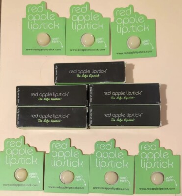 5x Full Size LOT- Red Apple Organic Lipstick RAVISHING +7x Sample Size LOT *NEW*