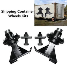 6x 5.5 Lug Superior Shipping Container Wheels, Bolt-on Spindle Kit（thickened）