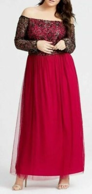 berry sequin lace maxi dress