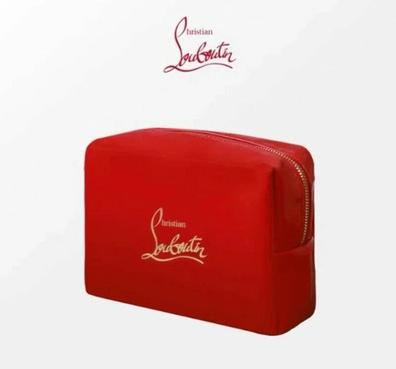 Christian Louboutin Red Patent Cosmetic makeup Bag Gift