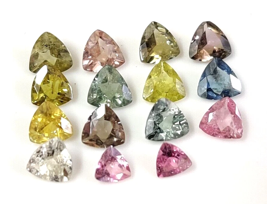 Natural AAA Multi Tourmaline 4-5 mm Trillion Cut Gemstone 15 Pcs Lot 5 Cts - Image 2 of 4