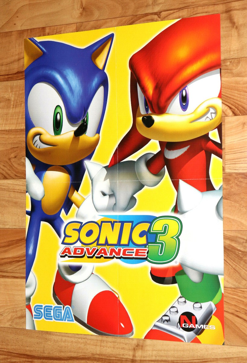 ❶GBA SEGAソニックアドバンス3【非売品】ポスター 2004 Sonic Advance 3 Sega GBA Vintage Rare Promo Poster / Ad