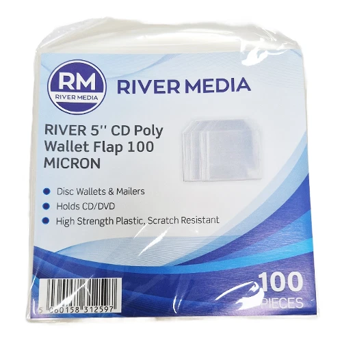 100 x RIVER 100 MICRON Premium CD DVD Clear Plastic Sleeves Wallet Cover Case - Image 2 of 2