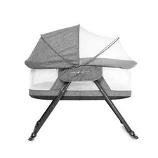 Baby Delight - Slumber Deluxe Portable Rocking Bassinet   Charcoal Tweed - NEW