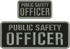 Public Safety Officer embroidery patches 8x3 and 4x2 hook set patches
