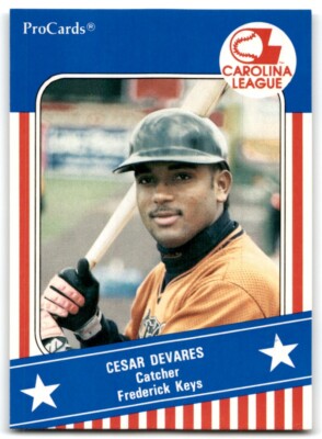 1991 PROCARDS CAROLINA LEAGUE ALL-STARS CESAR DEVAREZ FREDERICK KEYS #CAR7