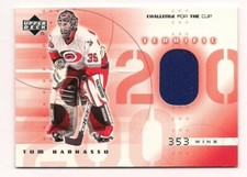 Tom Barrasso 01-02 UD Challenge for the Cup Terrific 200 Game Used Jersey