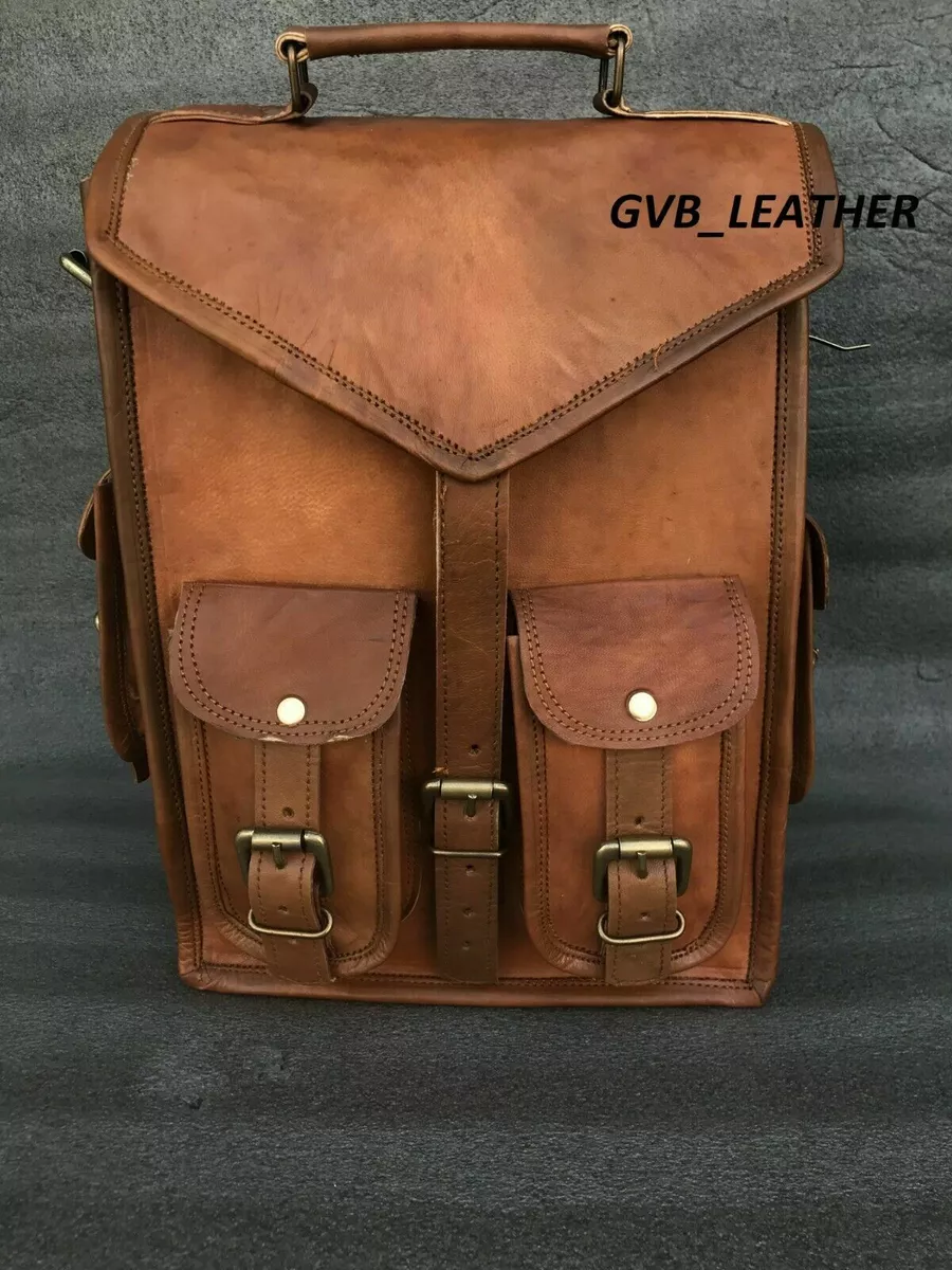 Men Convertible Rucksack Sling Bag Leather Backpack Shoulder