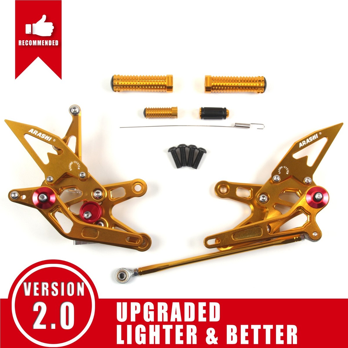 Arashi Racing Footrest Foot Pegs Rearsets for Kawasaki Ninja ZX