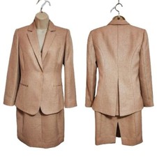 Elie Tahari | Textured Tailored Blazer Sheath Dress Evening Suit Gold 2/4