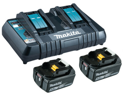 Makita Power Source Kit,2x Akku 18V/5,0 Ah Li|1x Doppelladegerät DC18RD|199482-2