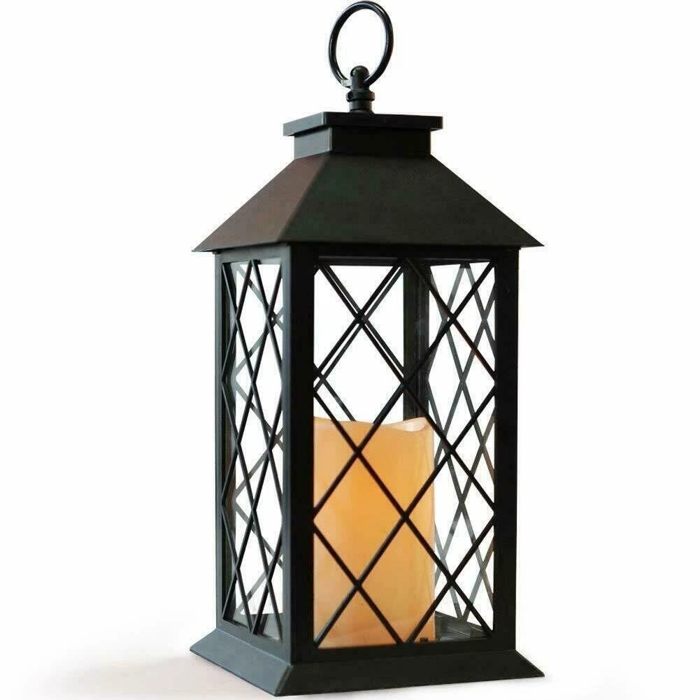 Decorative LED Lantern with Flameless Candle Trellis Window Design Wedding NEW