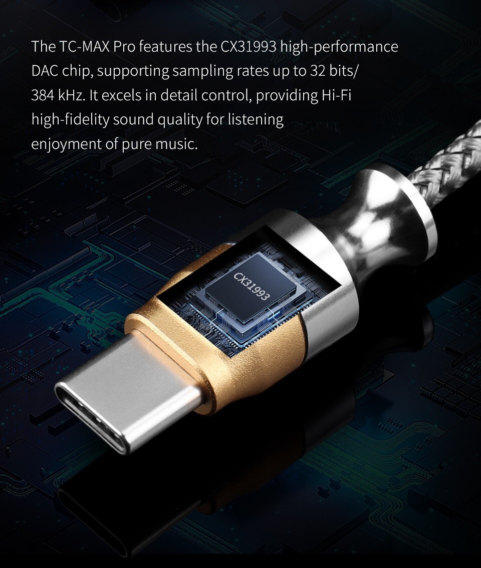 QKZ TC MAX & MAX PRO Type-C to 3.5mm Adapter | HiFi Audio Cable