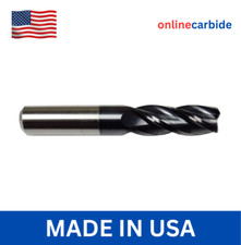 1/4" Solid Carbide End Mill 4 Flute .030 Corner Radius TiAlN Coated USA Made