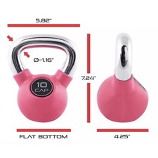 CAP Rubber Coated Cast Iron Kettlebell Single 10 LB Weight Pound Dumbbell NEW