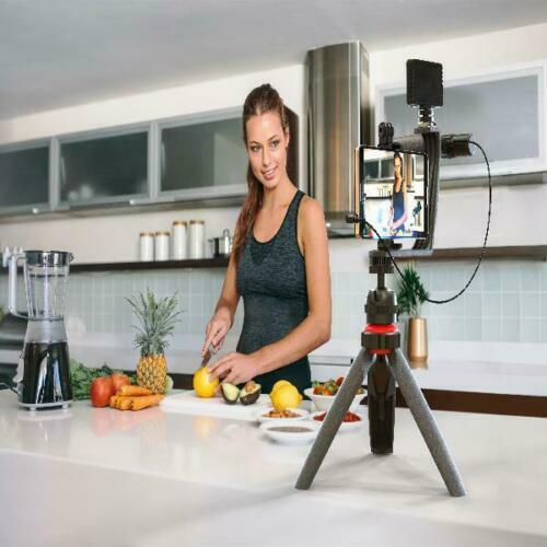 Super Star Essential Vlogging Kit with LED Light Microphone Tripod and Mount New - Picture 6 of 12