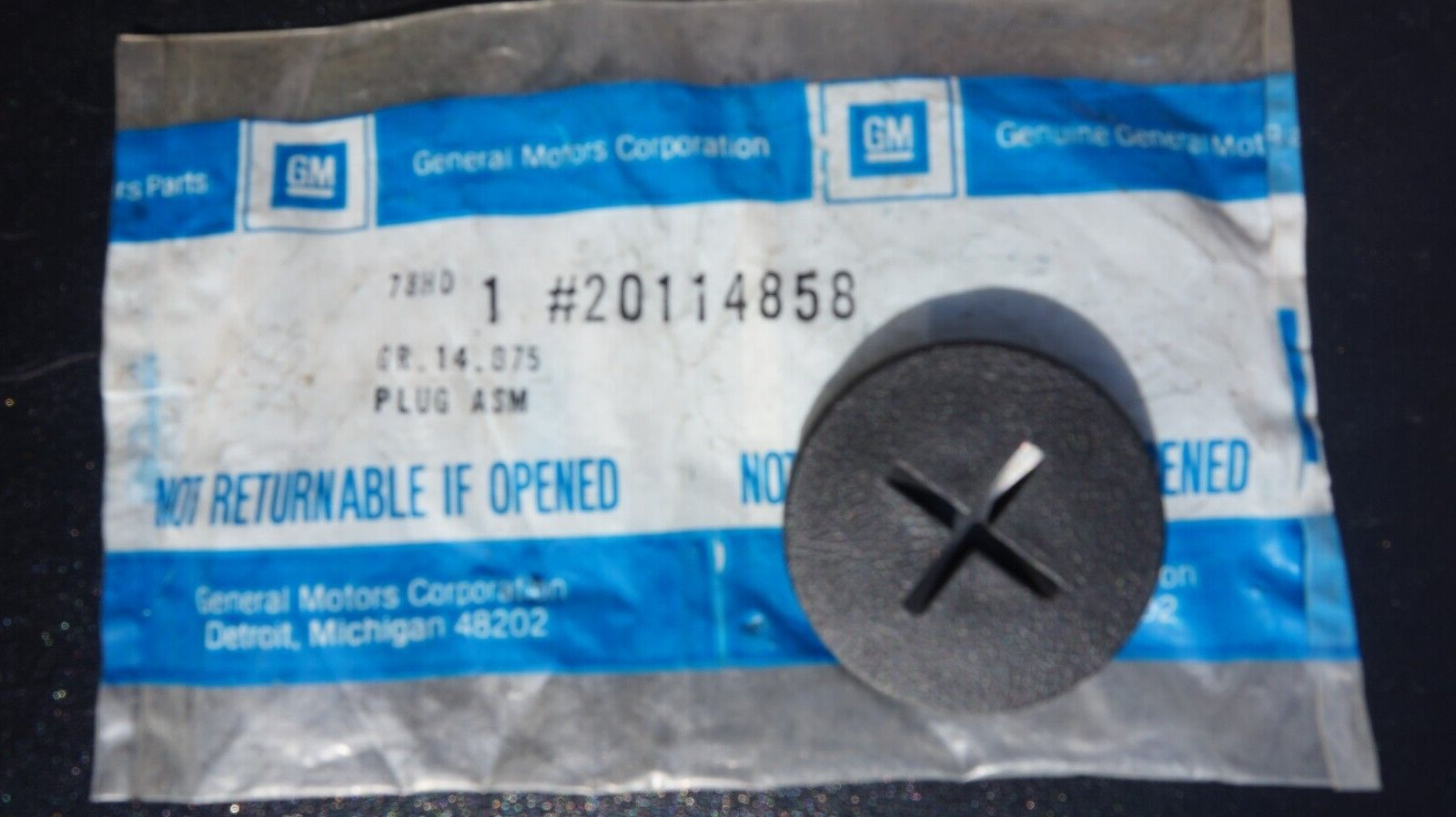 Two GM Seat Belt Bolt Cover Plugs / Anchor Plate Plug Genuine OEM