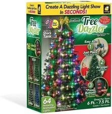 2025 New Xmas Tree Light Garland 64 LED Bulbs Dazzler Lamp Christmas Decoration