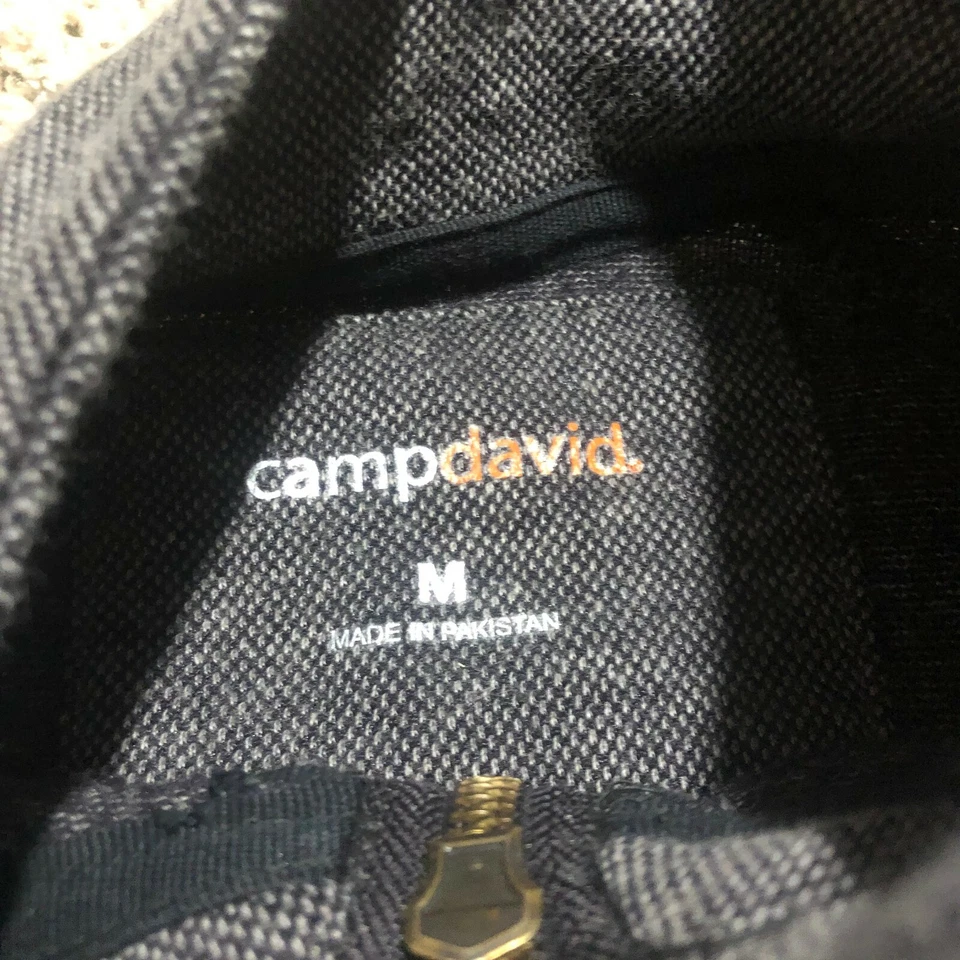 Camp David 男式 M 码灰色基督教圣经诗 1/4 拉链高尔夫夹克衬衫薄 — 第 4/4 张图片