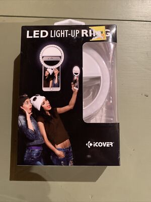 iCOVER Clip on LED Selfie Flash Light Up Ring For Samsung/iPhone Cell Phone NEW