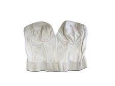 Vintage Carnival White Longline Strapless Bustier Bra 40B Made USA