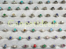 Turquoise  Mix Gemstone 5pcs Wholesale Lot 925 Sterling Silver Plated Rings