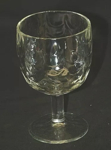 Draped Thumbprint Designs Goblet Glass Beer Mug Man Cave Vintage Bar Barware