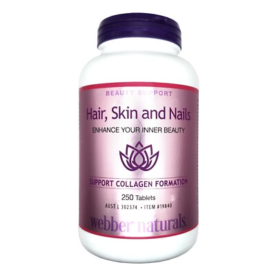 Webber Natural Hair Skin and Nails 250 Tablet Beauty Support Collagen Supplement