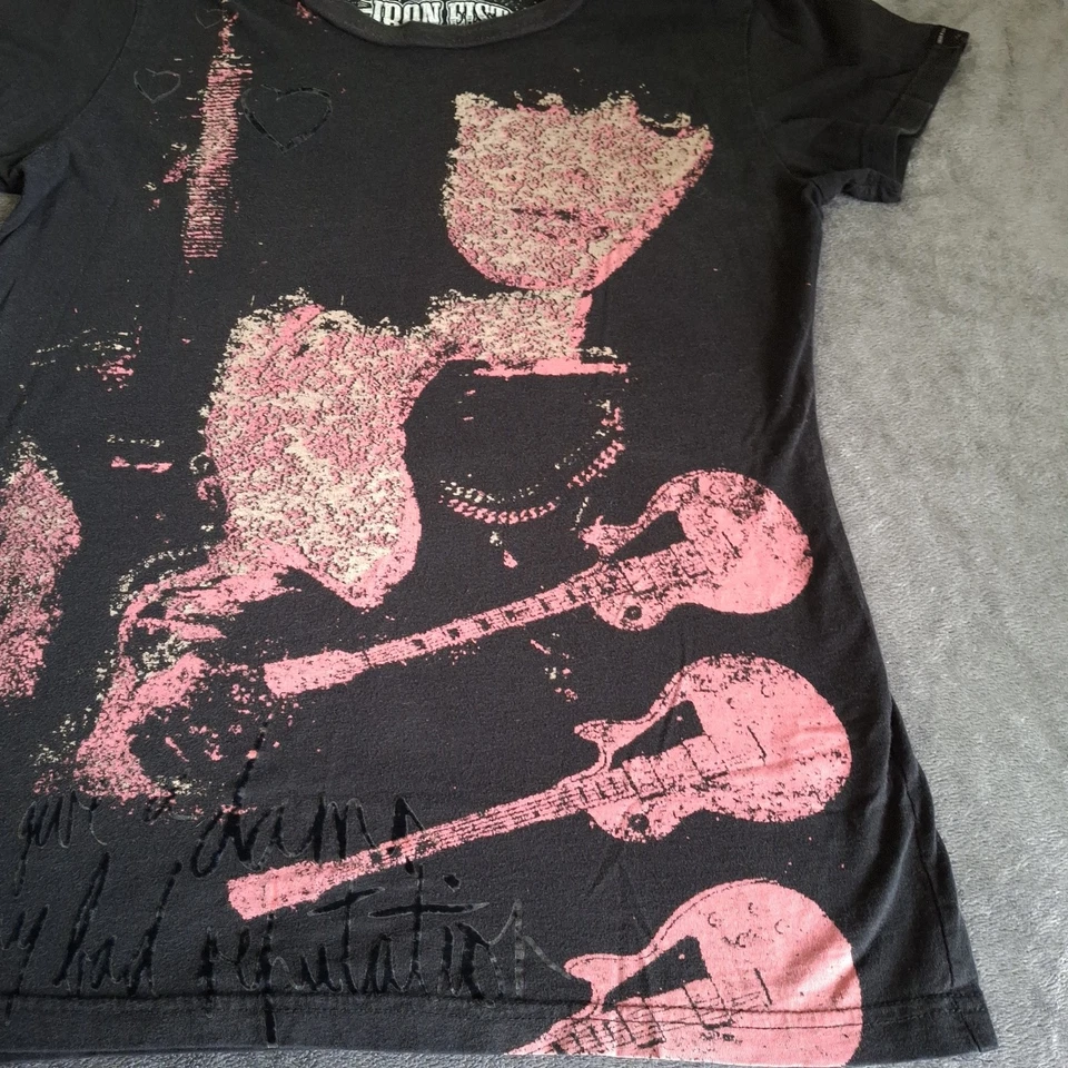 Iron Fist Joan Jett Women's Medium Black T-shirt Bad Reputation Punk Emo Scene - Image 2 of 4