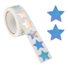 3/4" Star Stickers, 500 Pcs Self-Adhesive Metallic Foil Stars, Metallic Silver