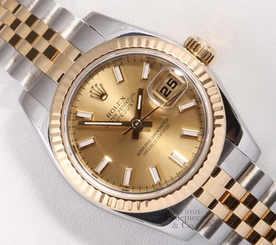 Rolex Lady Datejust 26mm 179173 18K Two-Tone Jubilee Champagne Dial Fluted Bezel