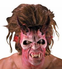 Lucifer Devil Satan Demon Fancy Dress Halloween Costume Makeup Latex Prosthetic