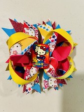 Handmade Hello Kitty Hair Bow Clip