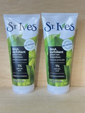 2- St Ives Blackhead Clearing Exfoliating Face Scrub, Green Tea  Bamboo- 6oz Ea