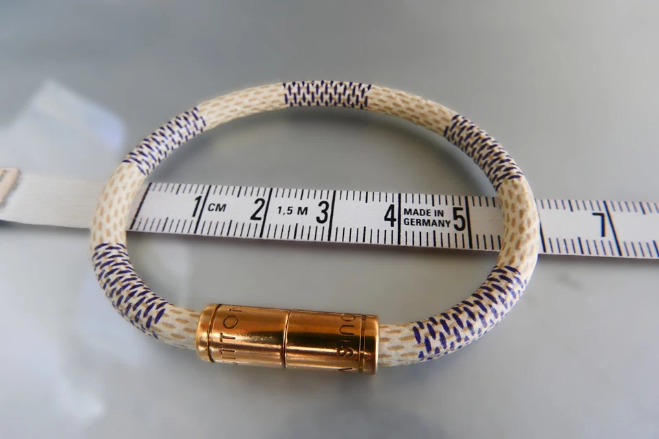 LOUIS VUITTON Rope Bracelet – Armband beige/blau Verschluss 24k vergoldet - Bild 4 von 4