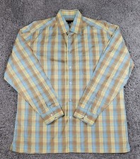 Ermenegildo Zegna Para hombres XL Camisa Abotonada A Cuadros Manga Larga Vestido Informal Italia