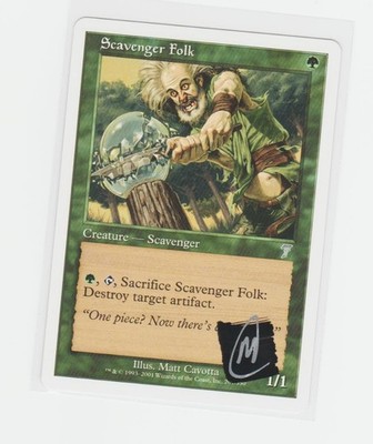 Magic the Gathering ~ Scavenger Folk ~ M/NM ~ 7th Ed. ~  Signed by Artist